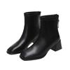 Classic Winter Autumn Ankle Boots Women's Fashion Thick Heel Square Toe Boots Casual Low Heel Sexy Retro Winter Boots