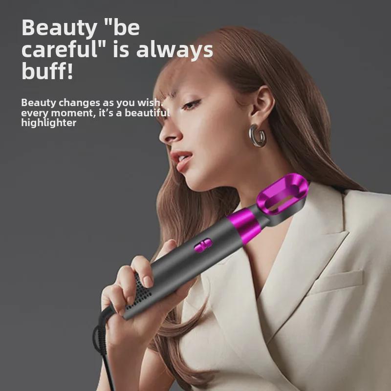 Многофункциональный фен и стайлер 5 в 1: Автоматическая расческа с горячим воздухом, щипцы для завивки и выпрямления для влажных и сухих волос.