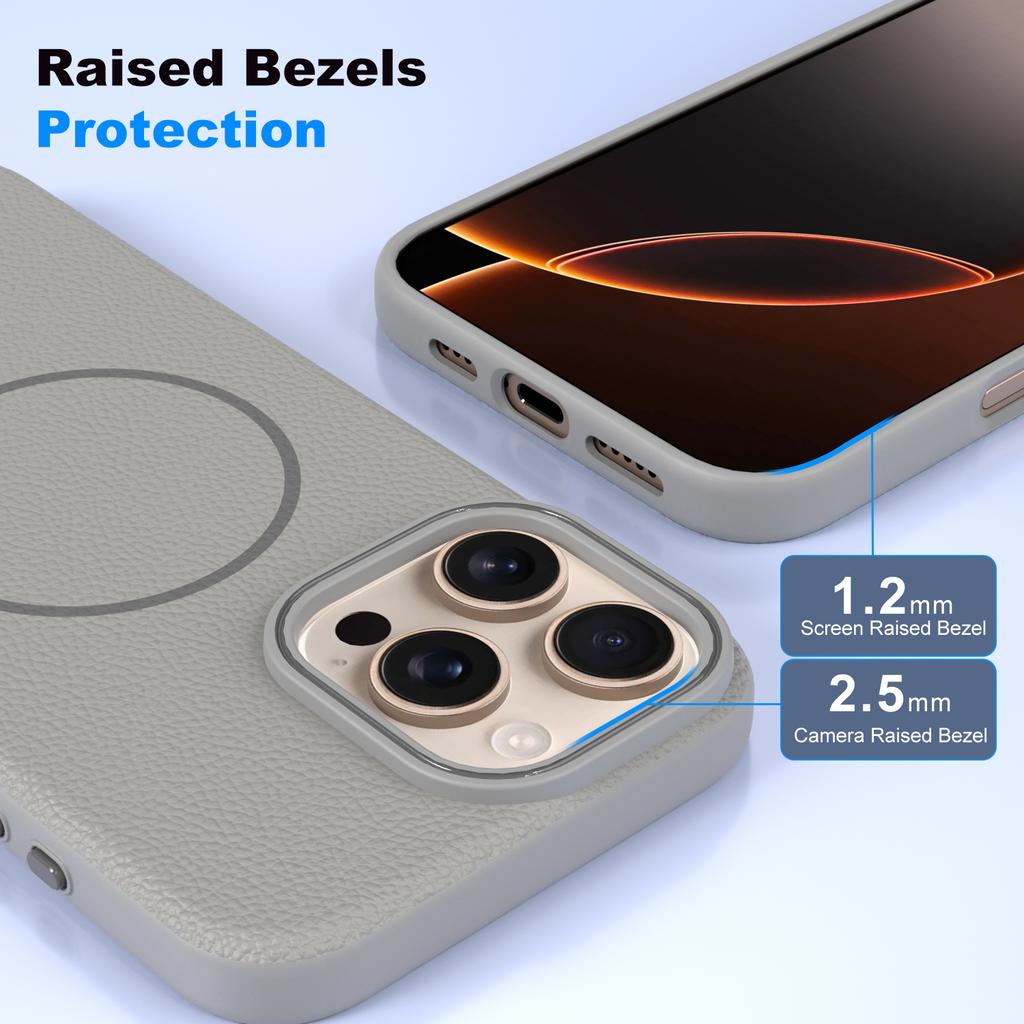 Чехол-накладка Business Lichee Leather Texture Magsafe с магнитной беспроводной зарядкой для iPhone 16 14 15 13 12 11 Pro Max Plus, мягкая задняя крышка