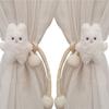 2Pcs Ins Cartoon Bear Curtain 3D Bear Curtain Tieback Window Curtain Buckles  Curtain Decor