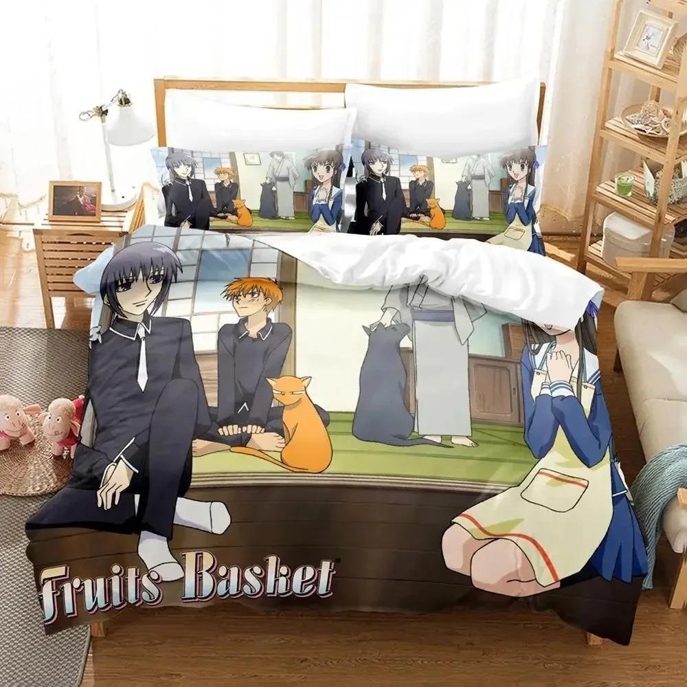 3D Print Anime Personality Fruits Basket Bedding Set Single Twin Full Queen King Size Bed Set Adult Kid Bedroom Duvet Cover Sets