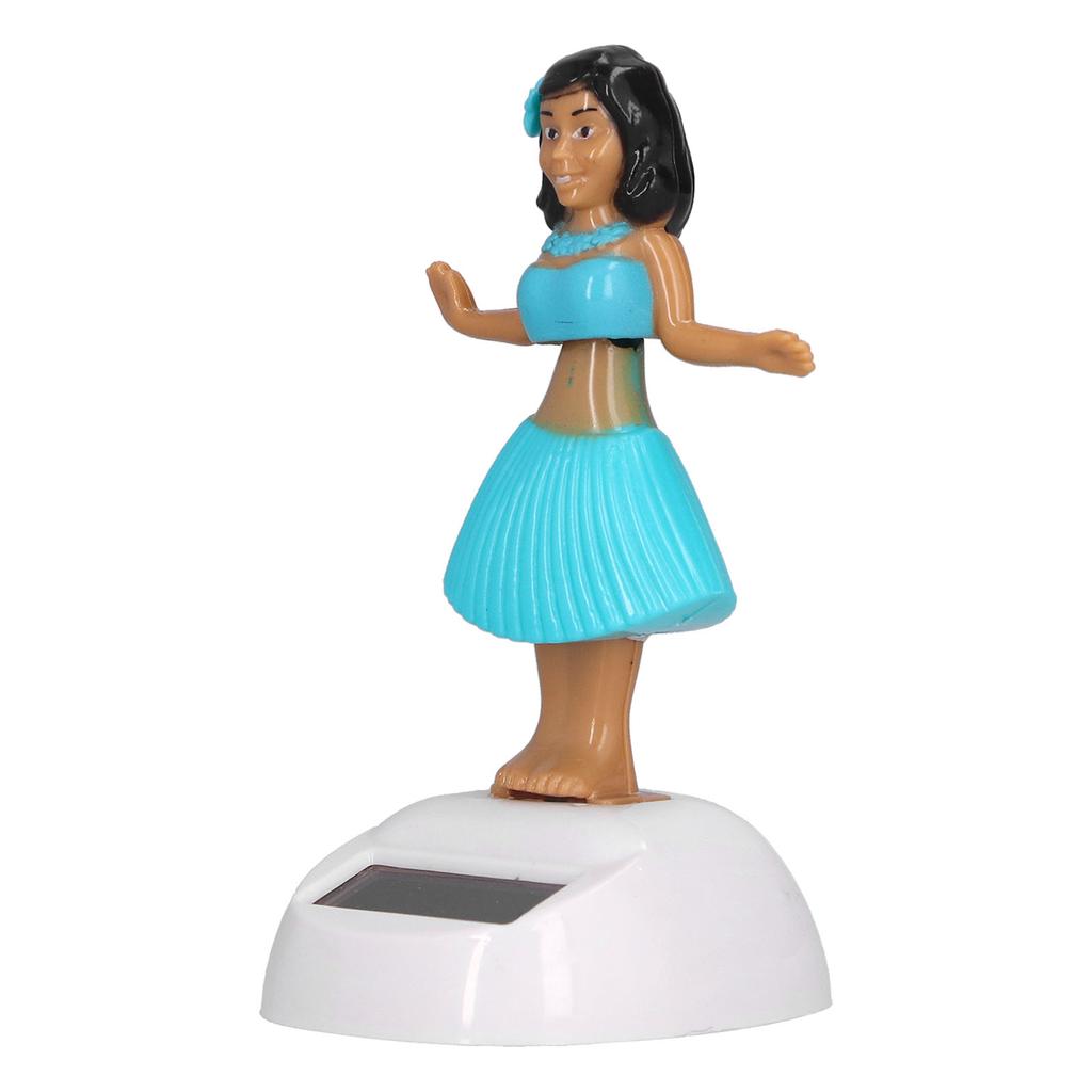 Танцующее украшение на солнечной энергии, качающаяся голова куклы, танцующая фигурка, игрушечная машинка, орнамент, синий