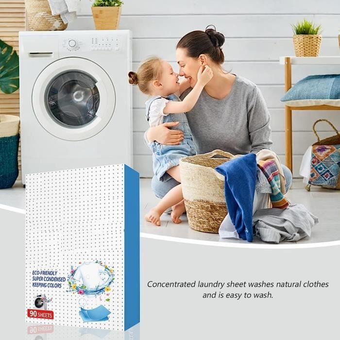 Comprimés de capsules de détergent, feuille de la bande de taches de linge pour voyages à domicile 90pcs