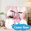Custom Name Pink Dog Dreamscape Blanket bed sofa Blanket Flannel Blanket for Camping, Hiking, Picnic Essentials,gift for Fan family