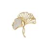 Double Ginkgo Biloba High-End Exquisite And Small Fixed Buckle Collar Pin Clothing Anti-Light Fashion Light Luxury Versatile Brooch