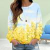 Fall Autumn Women'S Fashion O Neck Long Sleeve T-Shirt Loose Clothes Cole Flowers Print T Shirt For Girls Street