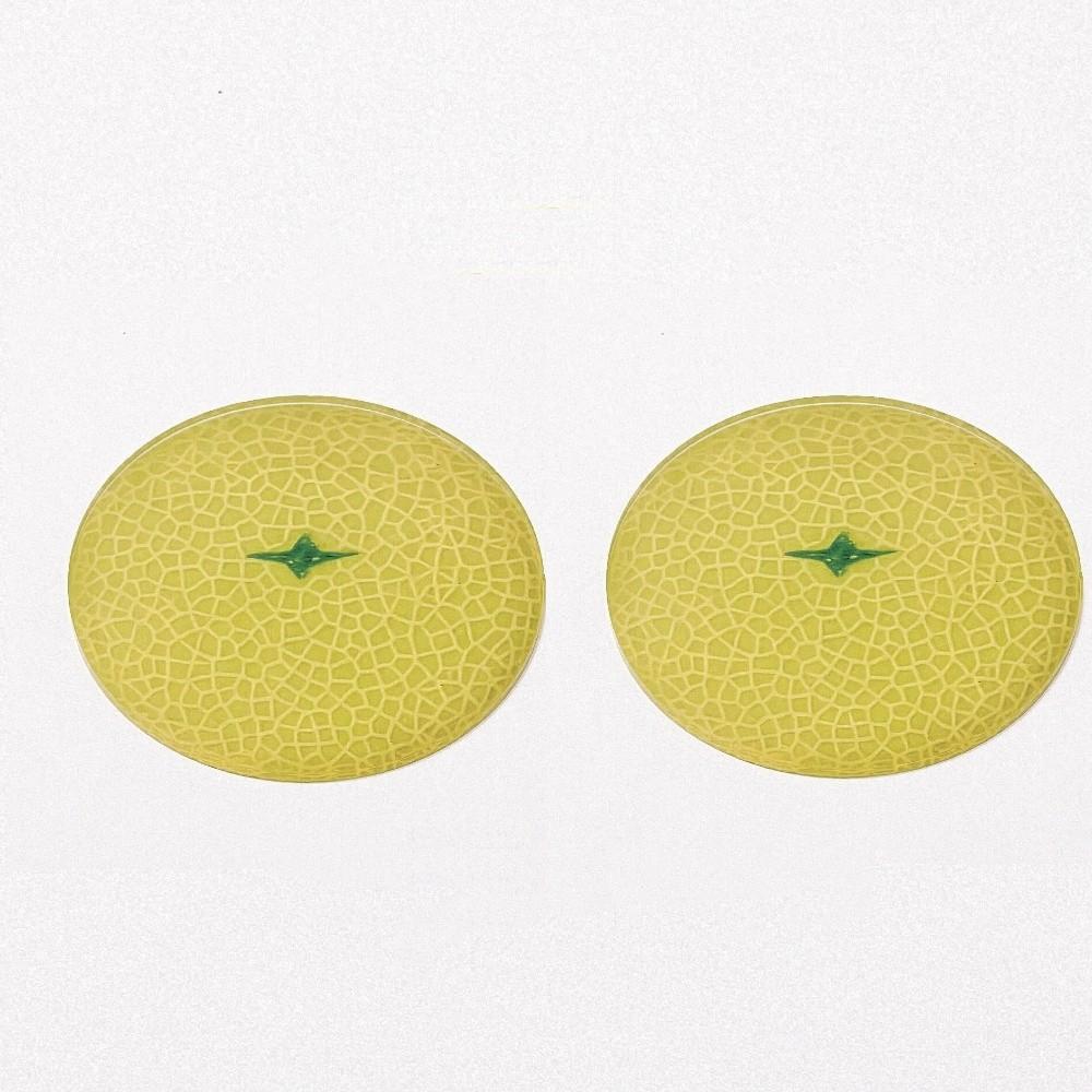 2PCS Acrylic Fruit Coasters Cute Simulated Fruit Coffee Tea Coasters Spill Proof Non-Slip Pot Holder Dining Table