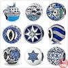 925 Sterling Silver Blue Ocean Course Fish Stars Charms Diy Fine Beads Fit Original Pendant Charm Bracelet Diy Jewelry For Women