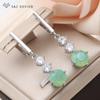 Fashion Rose Gold Color Round Cubic Zirconia Drop Earrings For Women Simple Holiday Party Jewelry Gift