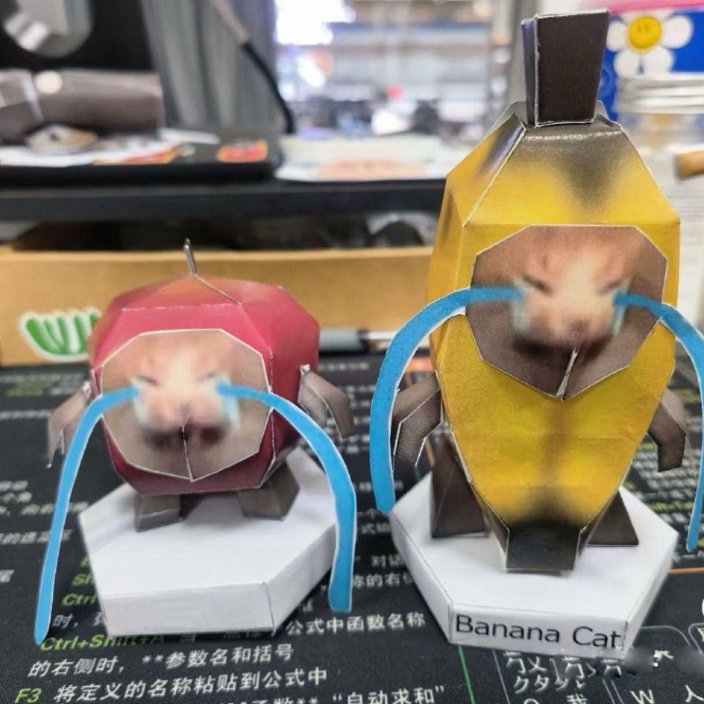 Rotating Cat 3D Folding Paper Cat Home Decoration Kitten Paper Model Cat Paper Model  For Children