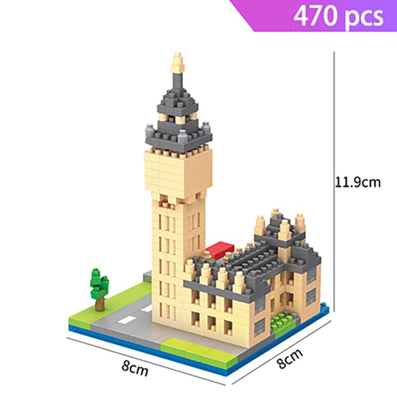 Micro Bricks Mini Architecture Sets Eiffel Tower Big Ben Rome Colosseo Model Building Diamond Blocks Pyramid Pisa Taj Mahal Kits