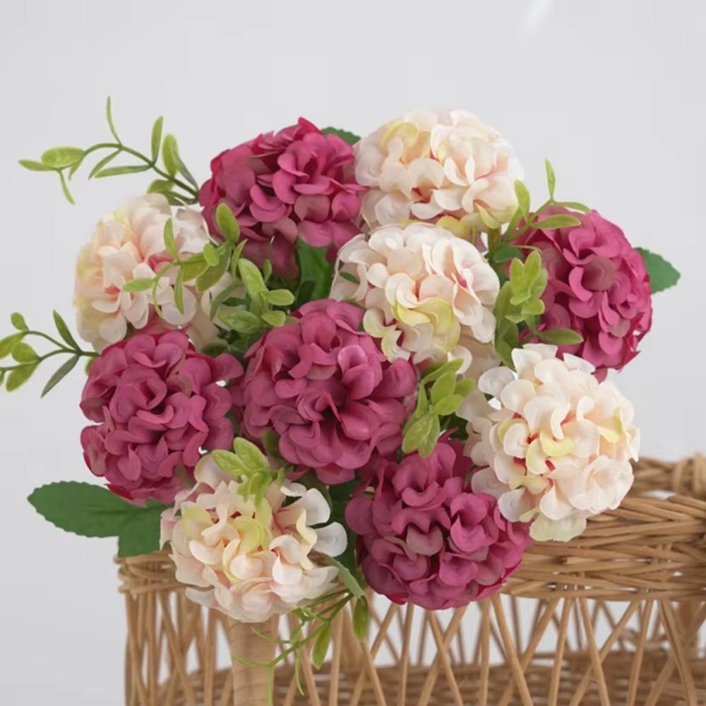 Flowers Arrangement Fake Flower 10 Heads Silk Flowers New Artificial Hydrangea Party Decor