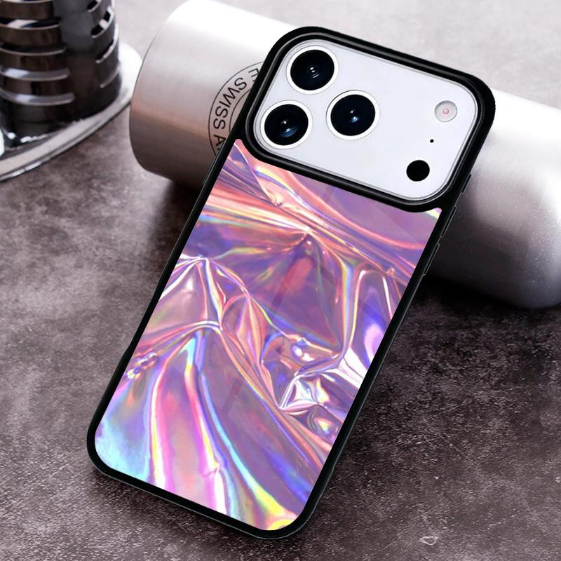 Голографический переливающийся чехол для телефона для iPhone 17 16 15 Pro Max Air 14 13 12 11 Plus Ударопрочный чехол