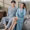 Весенне-осенний хлопковый халат унисекс - быстросохнущая, впитывающая, длинная пижама для пар