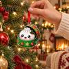 Chinese Style Festive Ornaments Dumpling Christmas Ornament for Tree, 2D Flat Acrylic Cute Cartoon Holiday Decoration Pendant Decorations Teens Kids,