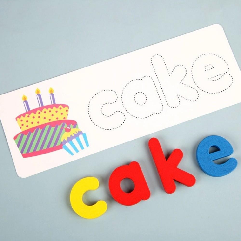 English Wooden Spelling Game Early Learning Jigsaw Letter Puzzles  Preschool Learning