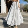 Lace Inner Women's Skirt Spring and Summer Pleated Skirt A-line Skirt High Waist Mid-length Skirt Fairy Skirt Big Swing Skirt Skirt