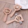 Baby Beech Wooden Rattle Teethers Montessori Toys Wooden Baby Rattle Teether
