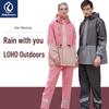 Men's and Women's Reflective Double Layer Cycling Raincoat and Pants Set