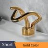 Gold Crown Single Handle Single Hole Hot and Cold Waterfall Bathroom Sink Mixer Tap Deck Mounted Luxury Lavatory Faucet