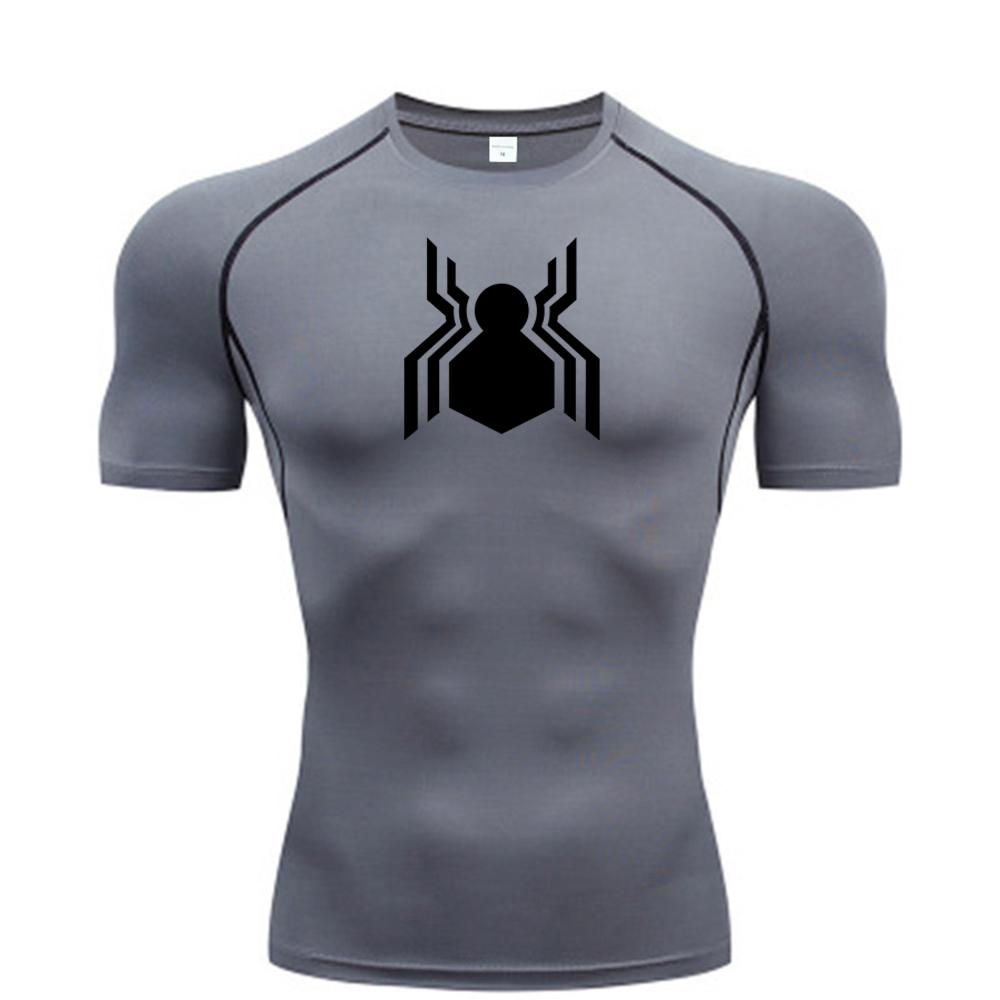 Spider Graphic Compression Shirts for Men Gym Workout Rash Guard Athletic Quick Dry Tshirts Tees Tops Undershirts Baselayers