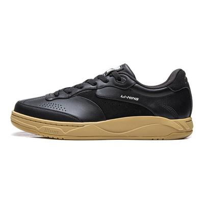Li Ning Классические Универсальные Модные Кроссовки на Толстой Подошве, Удобные с Амортизацией, Нескользящие, Износостойкие, Дышащие, Низкие, Унисекс, Черные AGCV385-30