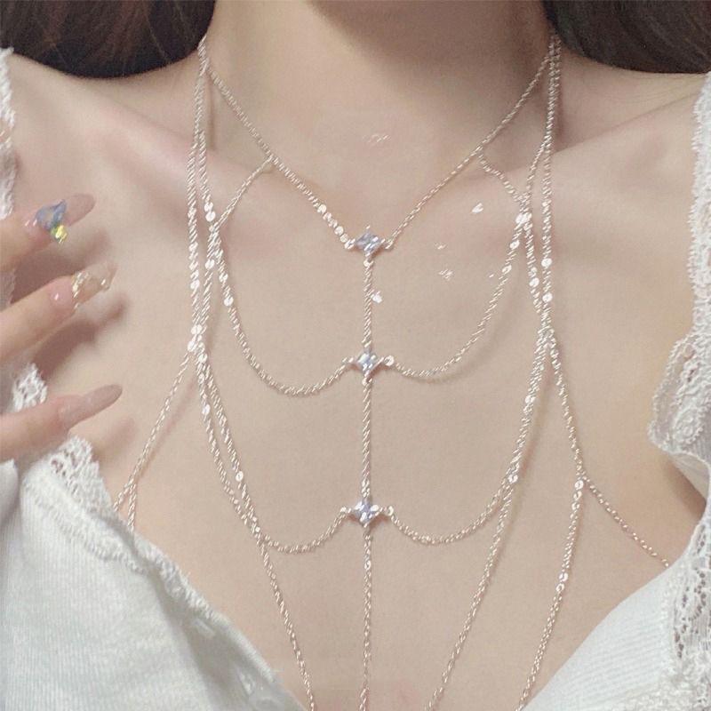Spiritual flower pearl multi-layer tassel belt, body chain, light luxury and exquisite outer layer belt accessory