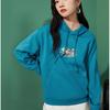Li Ning Sports Fashion Series Logo Embroidered Group Print Loose Hoodie Unisex Hoodie Space-Blue AWDR471-2
