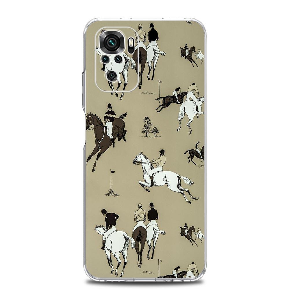 Чехол для телефона с рисунком лошади для Xiaomi Redmi Note 13 12 5G 9S 9 8 10 11 Pro Plus 4G 9T 13C 12C10C 9C 9A 7 Pro, прозрачный чехол