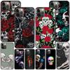 Grim Reaper Skull Skelet Case for Apple iPhone 14 11 13 12 Pro Max XR 7 8 + SE 2020 XS 6 6s Plus 5 5s Black Silicone Phone Cover