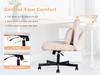 Modern Home Office – Height-Adjustable Swivel Chair without Armrests with Quiet Casters & Cushion – Elegant Fabric Chair for Study & Living Room
