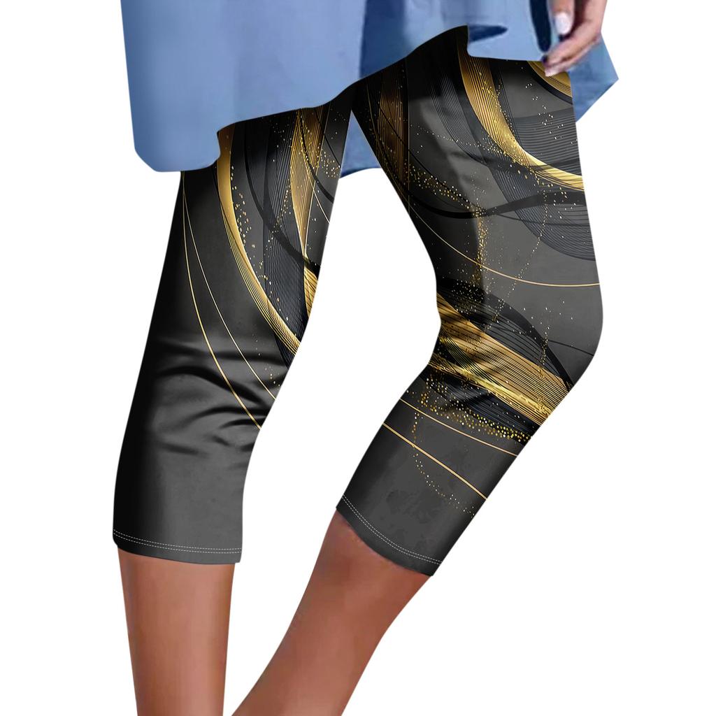 Женские модные повседневные брюки с верхним дном, винтажные брюки с цветочным принтом, седьмые брюки