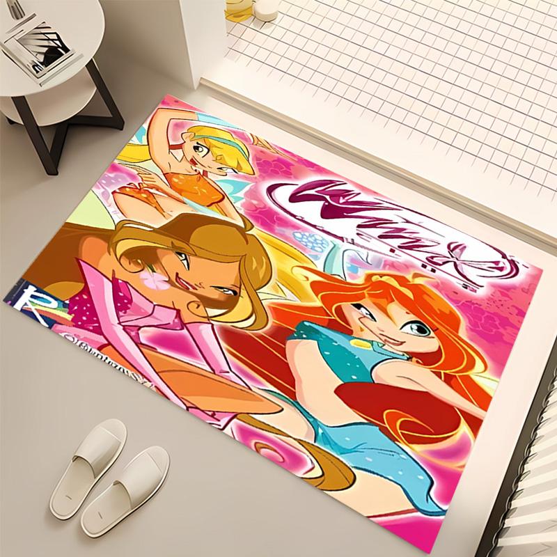 1pc Winx Club Print Area Rug - Soft, Washable Non-Slip Indoor Mat, Living Room, Home Office Decorative Rug,Office Decorative