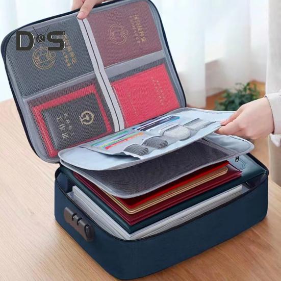 Document Organizer Folio Storage Bag with Handle Zipper Closure Large Capacity Waterproof Envelope File Holder Organizer