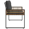Wooden Layered Bench with Cushions Solid Color Light Grey 114 x 55 x 77 cm