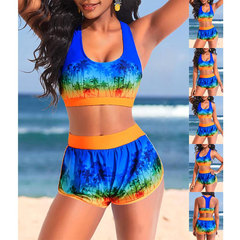 2025 Новый бикини сексуальный пляжный купальник женский летний модный дизайн принтованный купальник бикини комплект женский двухсекционный купальник