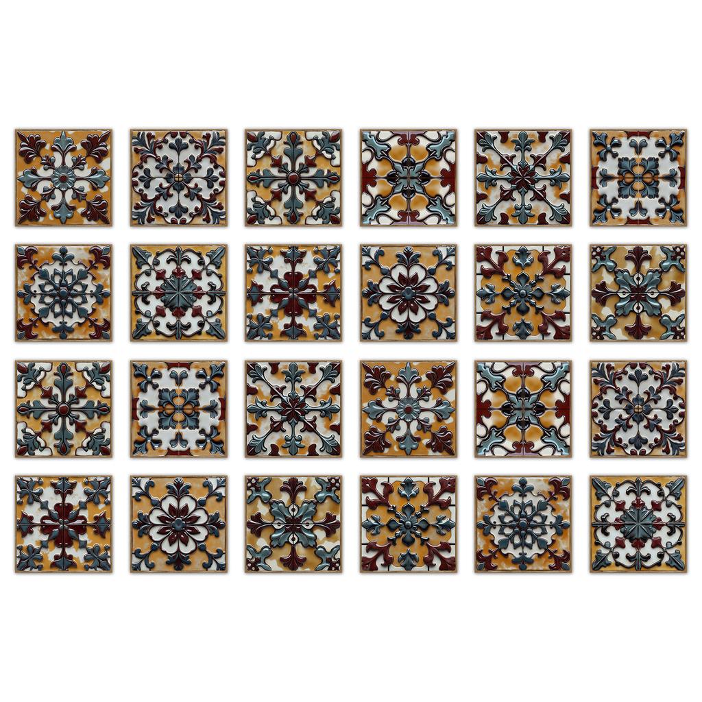 24 шт. Наклейка на стену в европейском стиле под плитку, самоклеящаяся, для кухни, ванной комнаты, декоративные наклейки на плитку, глянцевые хрустальные наклейки на стену