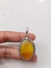 Natural Yellow Agate Pendant – 925 Sterling Silver, Handmade Pendant, Gift For Her.