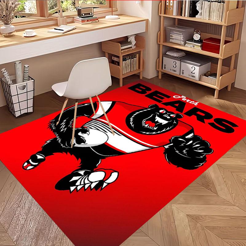 North Sydney Bears Print Rug, Washable Floor Carpet, For Entryway Dorm Laundry Room Office Study, Home Decor Birthday Christmas Gift