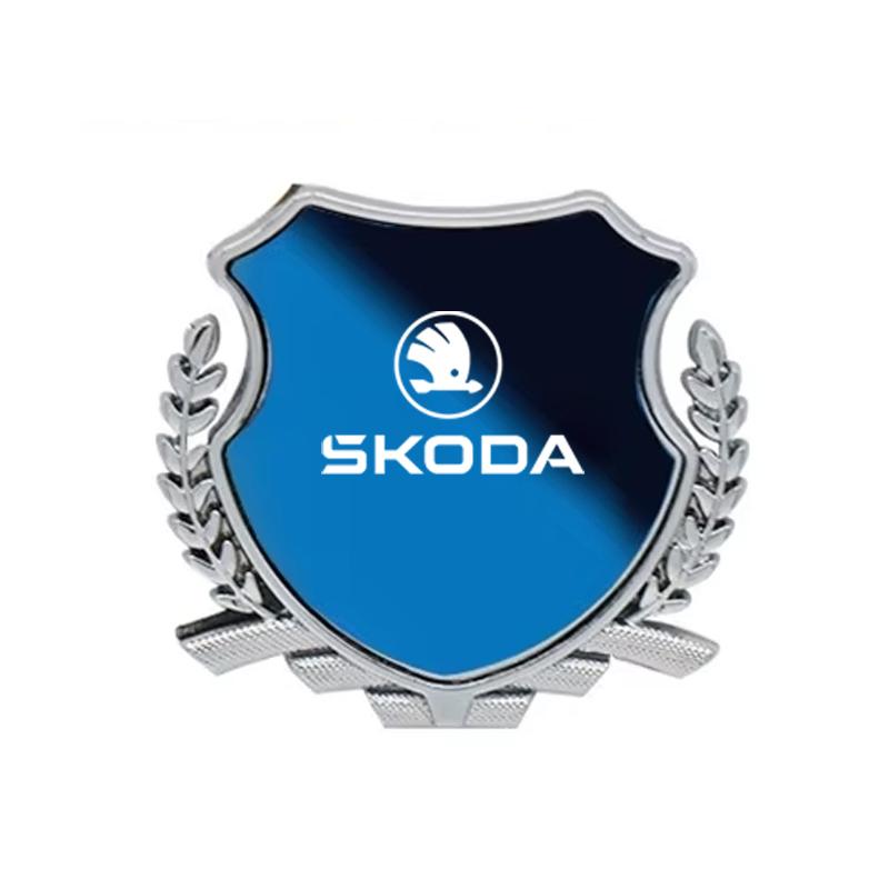 Metal Car Sticker Emblem Exterior bodywork For Skoda Octavia Kodiaq Fabia Superb Karoq Yeti Rapid Mk3 Vrs Accessories Key case CX3