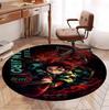 Demon Slayer Pattern Round Rug, Indoor/Outdoor Mat, for Picnic, Gameroom, Bedroom, Office, Living Room, Home Decor Carpet, Birthday Gift
