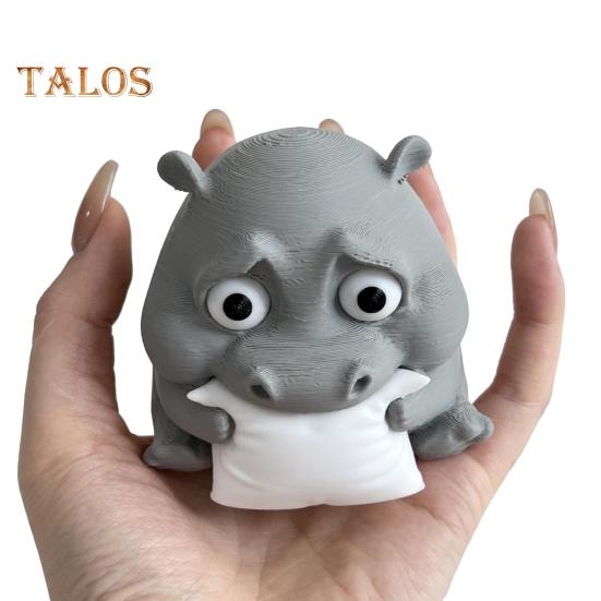 Грустный малыш бегемот 3D печатный бегемот орнамент миниатюрная фигурка бегемота настольное коллекционное украшение бегемота для домашнего офиса