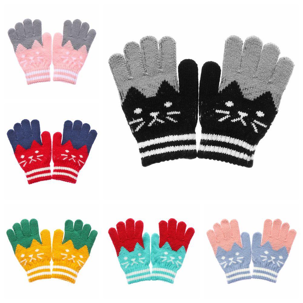 4-10Y Winter Warm Thick Cute Baby Gloves Magic Mittens Imitation Cashmere Kids Baby Gloves