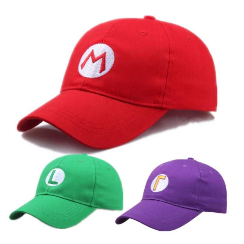 Унисекс Кепка Super Mario с алфавитом Хлопковый твил с коротким козырьком
