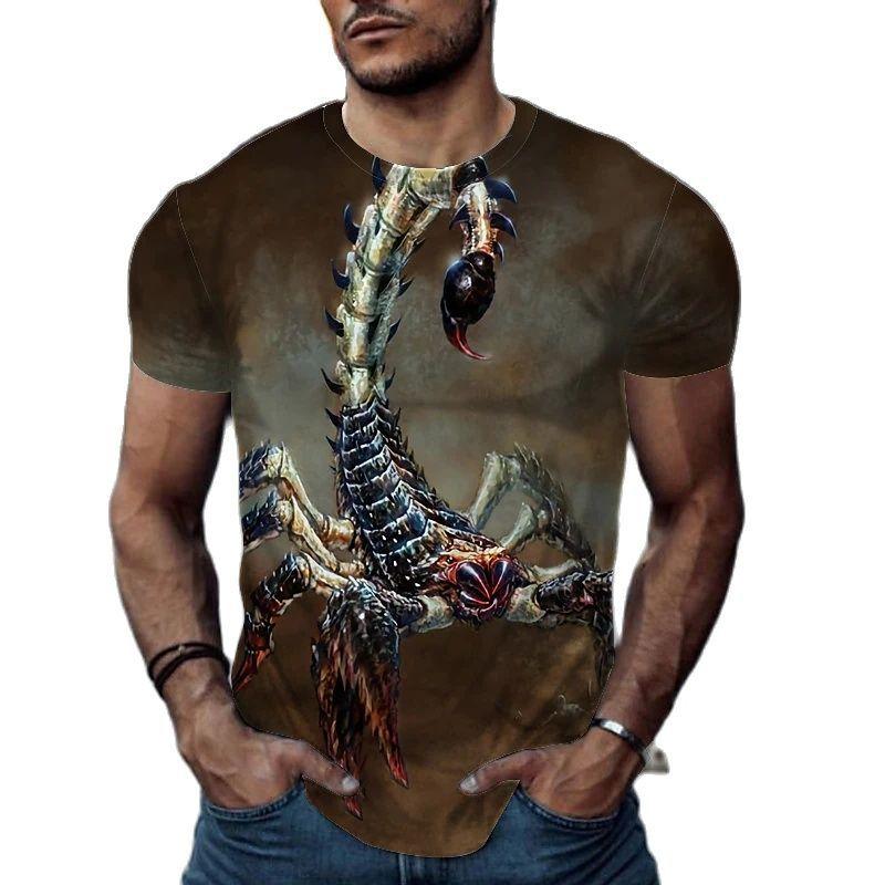 Мужская повседневная футболка с коротким рукавом с принтом животных в стиле ретро на 3D-принте Мужская футболка
