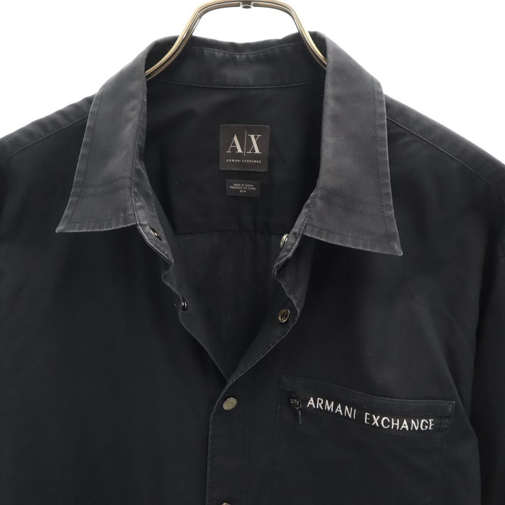Armani Exchange Хлопковая рубашка с длинным рукавом M черная Мужская Б/У