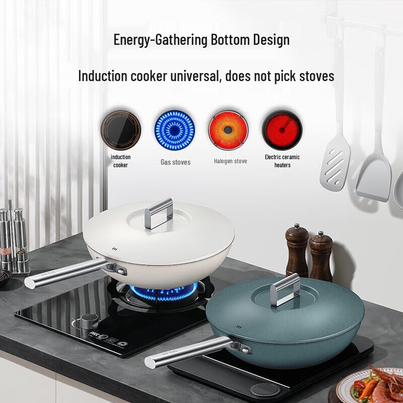 DESLON 0-Coating 32cm Titanium Non-Stick Wok