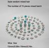 JMXD-15 шт. Набор богемных колец с цветком бирюзы, винтажные геометрические кружевные штабелируемые украшения в стиле бохо-шик для женщин