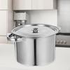 Stockpot,Stainless Steel with Lid,Shabu Shabu Pot,Easy To Clean,Cookware,20cm Soup Pot for Outdoor
