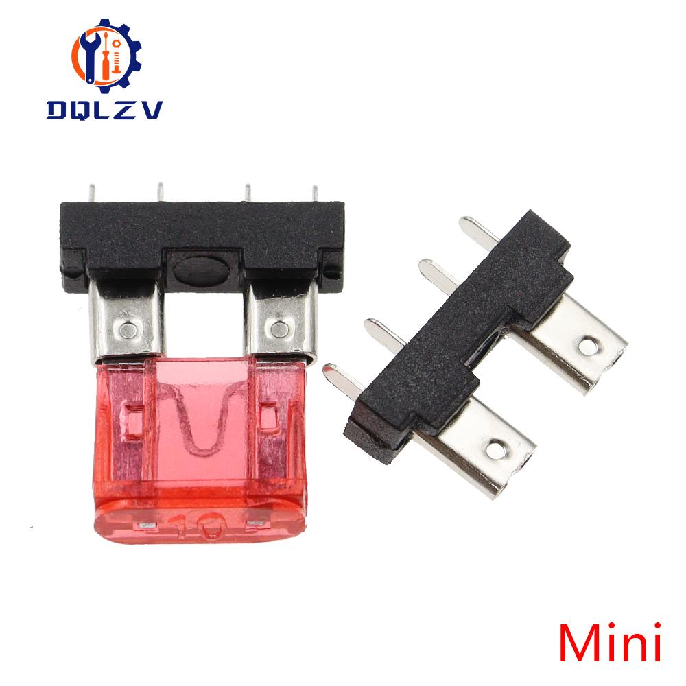 Medium Mini Small Fuse Holder PCB Board with Car Blade Fuses 10A for Auto Automotive PCB Board Safety clip Insertion Type